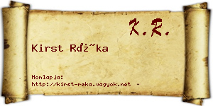 Kirst Réka névjegykártya